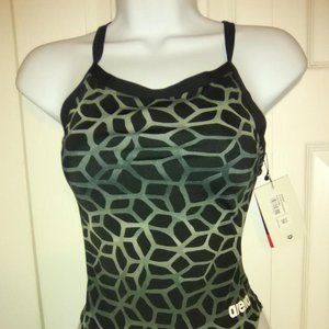 ARENA Women's Black/Grey, One-Piece Swimwear